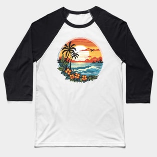 Comes Sun Beach 2023 Tropical Hello Summer Baseball T-Shirt